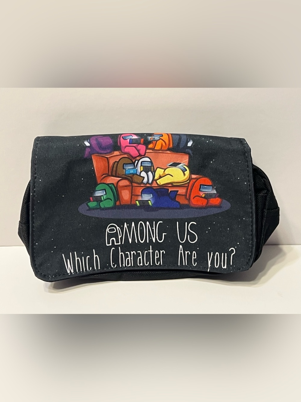 Among Us Graphic Bag Black with Colorful Characters